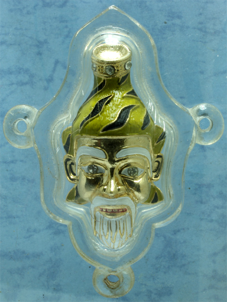 เศียรบรมครูพ่อแก่ เพ้นท์สี ฝังเพชร พระอาจารย์อึ่ง วัดเซิงหวาย