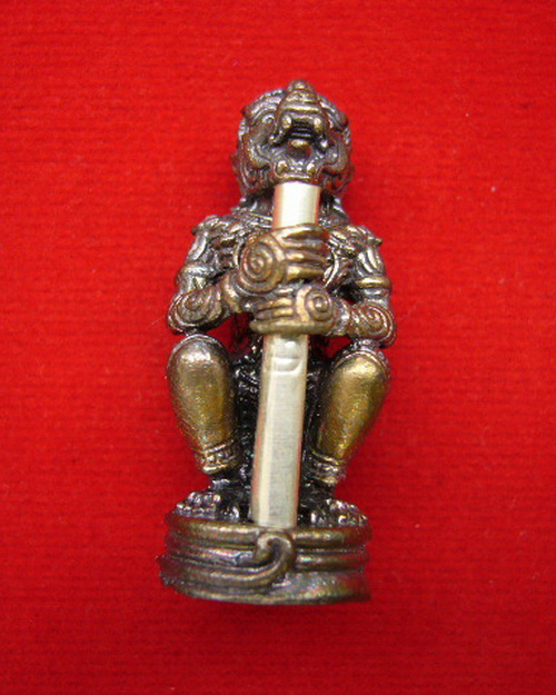 หนุมานจับหลัก ตะกรุดคู่ชีวิต หลวงพ่อฟู วัดบางสมัคร ฉะเชิงเทรา เนื้อนวะโลหะตะกรุดเงิน