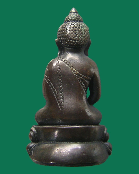 พระกริ่งเนื้อนวะโลหะ กลับดำ ฐานปิดแผ่นเงิน ไม่ทราบที่