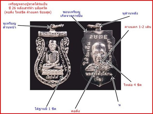 เหรียญหลวงปู่ทวดใต้ร่มเย็นปี 26 หลังเสาร์ห้า ตกฮอไม่ตาย สวย ๆ เดิม เนื้ออัลปาก้าชุบนิเกิล 