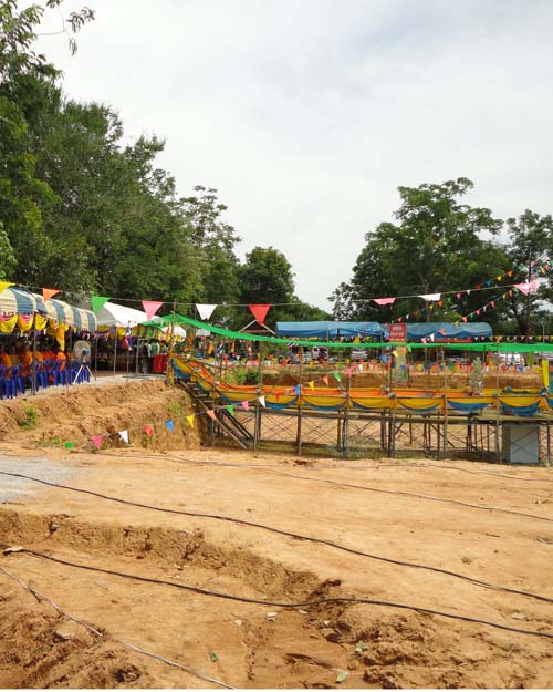 พิธีวางศิลาฤกษ์ สิมกลางน้ำ(โบสถ์)หลวงพ่อ กิตติศักดิ์ วัดบบ้านหนองหลุบเป็นประธาน