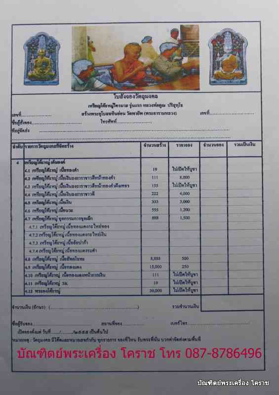  เปิดจองเหรียญโต๊ะหมู่ รุนแรก หลวงพ่อคูณ วัดพายัพ รุ่น บารมีบุญคูณ 55