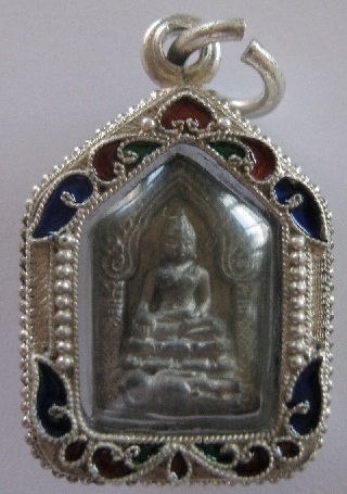 พระขุนแผนชินกั่วเผาะ หลวงพ่อชู สำนักสงฆ์หินเหล็กไฟ เลี่ยมเงิน