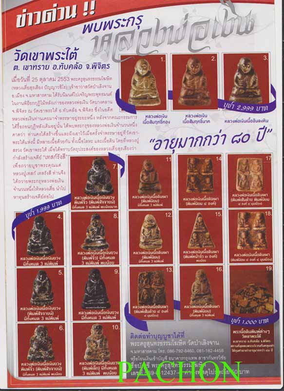 ขอรบกวน Webmaster ให้คำชี้แนะในเรื่องข้อมูลของพระทั้งสองรายการด้วยนะค่ะ