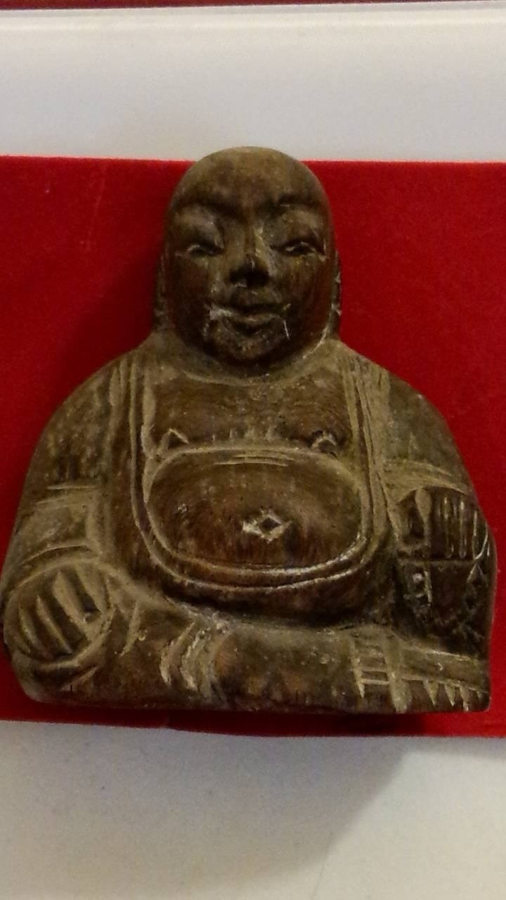 พระสัจกจายน์ ไม้โพธิ์แกะ ไม่ทราบที่ ตัก2.8"สุง3"
